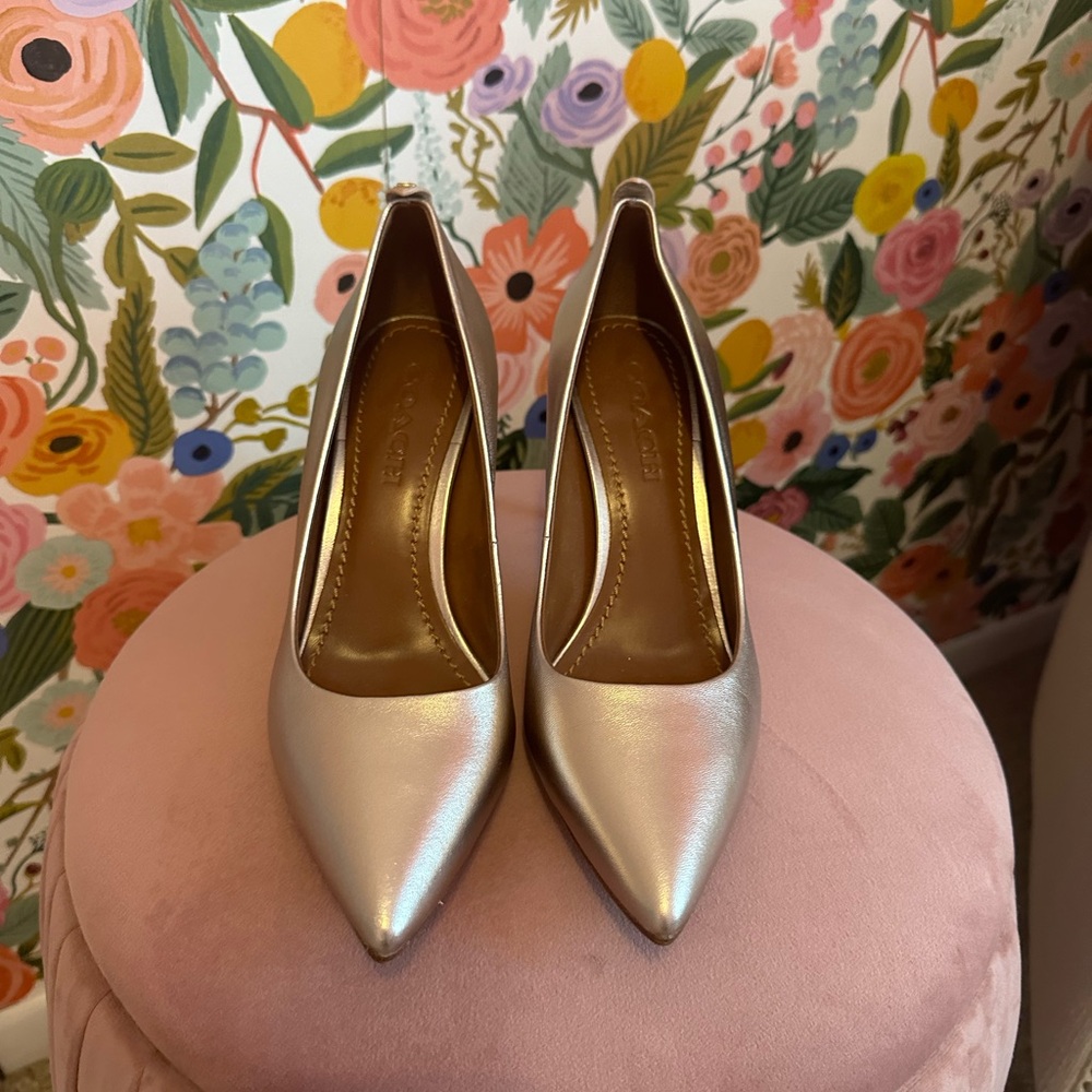 Coach Metallic Gold Pumps